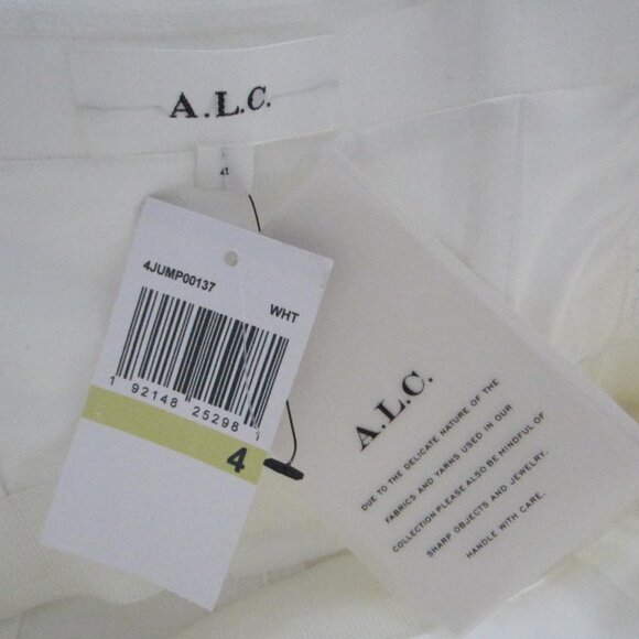 NWT $650 A.L.C. White Strapless Belted Jumpsuit – Sz 4 (#4JUMP0137) - Picture 9 of 13